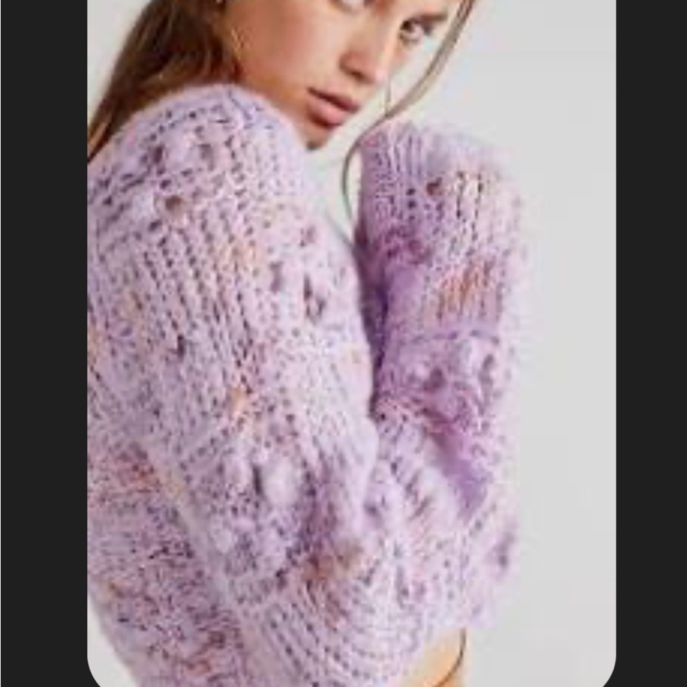 Free People Sunset cloud pullover violet glow pullover sweater M - Picture 10 of 10